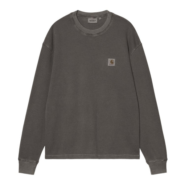 Carhartt Wip L/S Vista Waffle T-Shirt - Black Garment Dyed